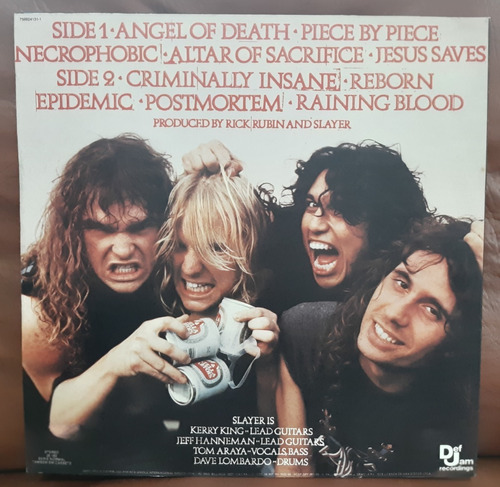 Lp Vinil Slayer - Reign In Blood - Excelente C/ Encarte Raro (Usado)