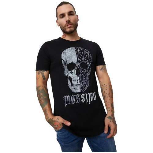 Polera Mossimo Tsl Skull W23 Long Fit Black