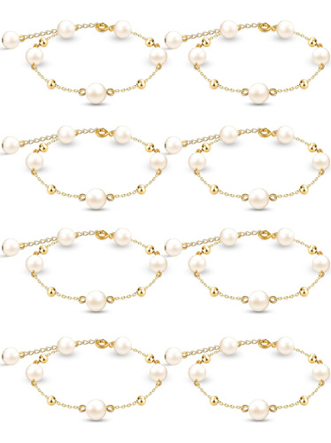 Ecally 8 Pulseras De Dama De Honor Para Mujer, Pulsera De Pe