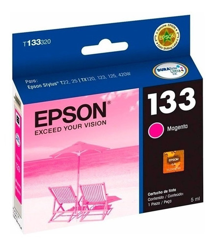 Cartucho Epson Original 133 Magenta Tx125 Tx135