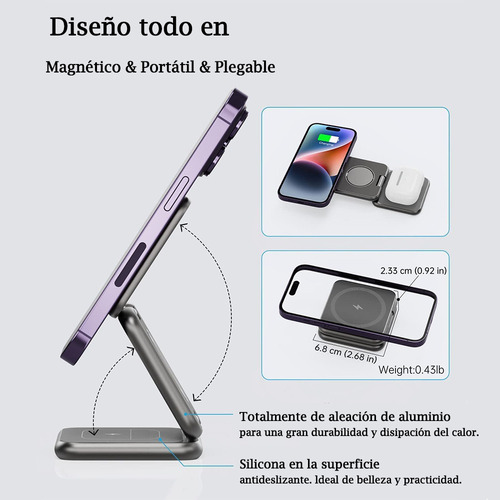 2025 Soporte De Cargador Inalámbrico Plegable For iPhone