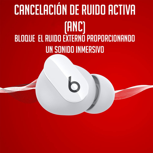 Imagen 8 de 10 de Audífonos Apple Beats Studio Buds Cancelación Activa Ruido Color Blanco Color de la luz Blanco