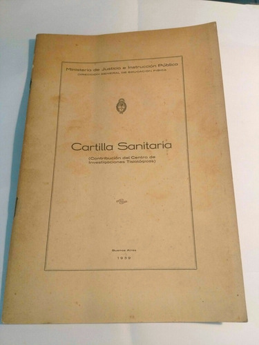Cartilla Sanitaria Buenos Aires 1939