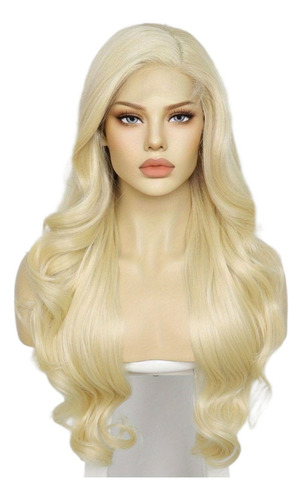 Peluca De Cabello Ondeado Rubio C/redecilla 13*4*1