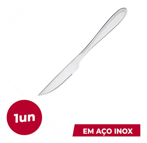 Faca Churrasco Serra Aço Inox Brilho Intenso Resistente