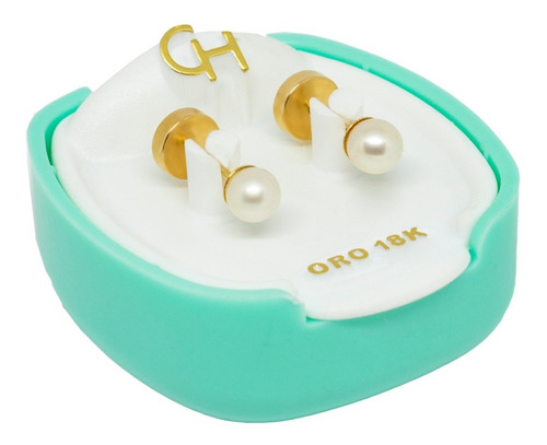 Aros Abridores De Oro 18 Perla Cultivada De 3.5 Mm Art 108