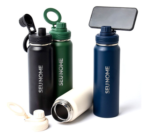 Garrafa Térmica 850ml Personalizada E Com Alça Magnética