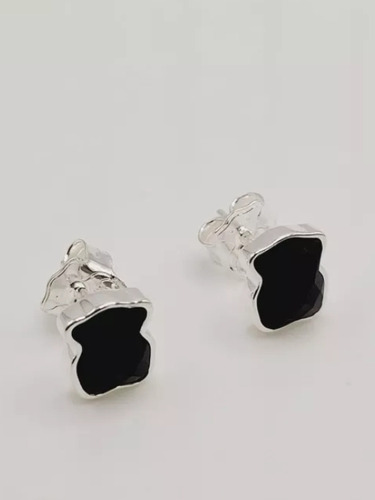 Aretes De Oso Con Onix Negro