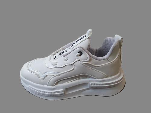 Calzado Mujer Zapatillas Urbanas Cuero Blanco Negro Sneaker 