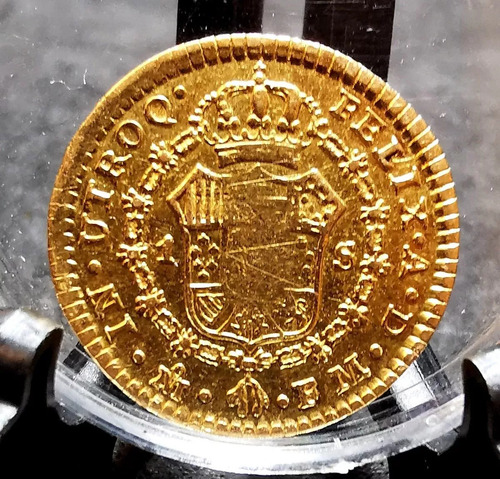 Moneda Un Escudo Oro Original 1793 Mo Carlos Iiii Colonial