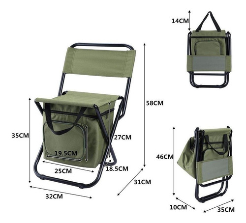 Silla De Campamento Silla De Asiento De Taburete Plegable