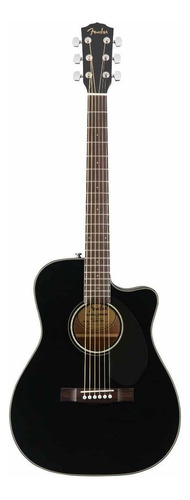 Violão eletroacústica Fender Classic Design CC-60SCE 097-0153-021 para destros black brilhante