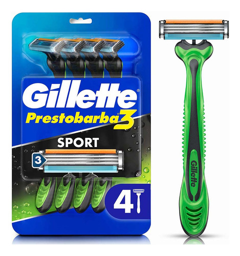 Rasuradora Gillette Prestobarba3 Sport Banda Lubricante X4 Unidades