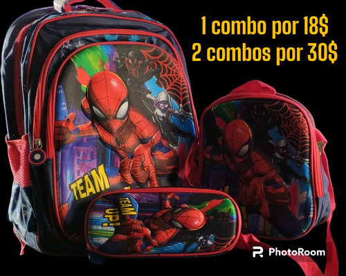 Combo Infantil Morral Bolsa+lonchera+cartuchera