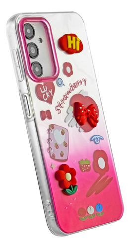 Funda Muñequitos 3d Antigolpes Para Samsung Elegi Modelo Strawberry A25