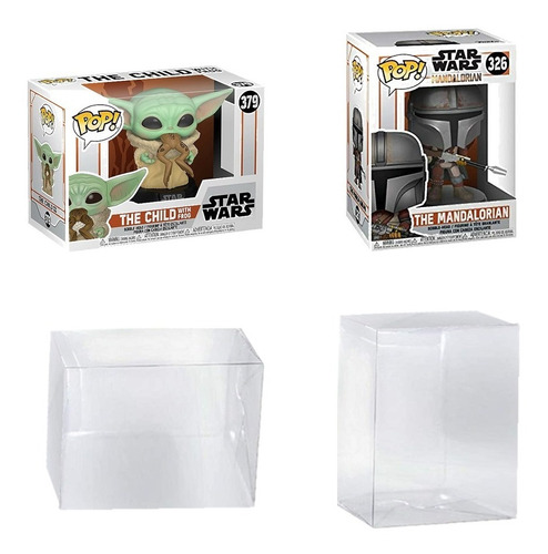 Funko Pop Yoda Mandalorian Baby Child Rana Protector Paquete