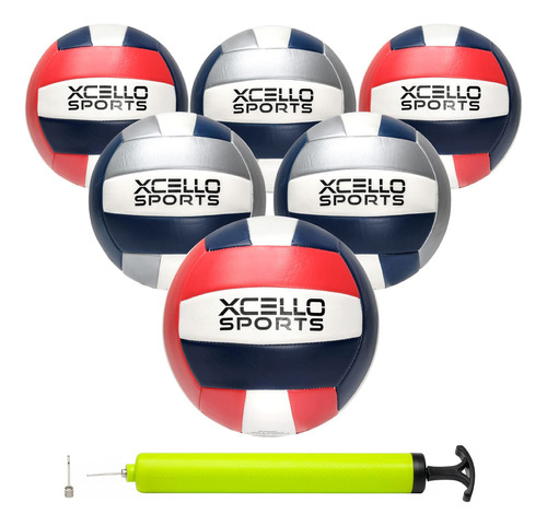 Xcello Sports Gráficos Surtidos De Voleibol Con Bomba Azul.