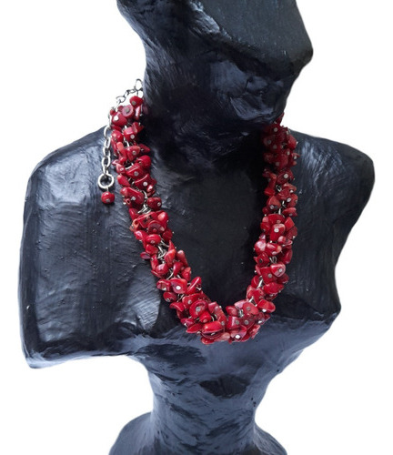 Cec0359 Collar Esp Piedra Coral 