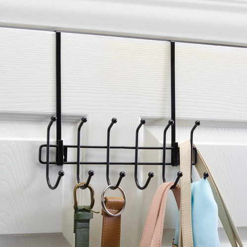 Gancho Perchas Multiusos Metalico Para Puerta Y Pared Color Negro