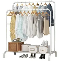 Comprar Perchero De Ropa Estante Doble Moderno Zapatero Premium