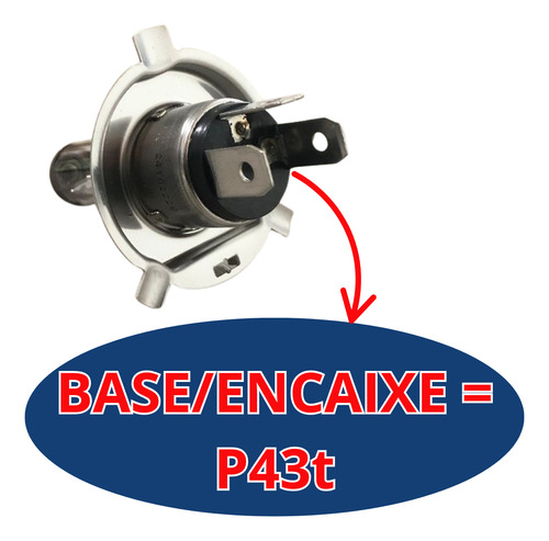 Lâmpada Bosch Modelo H4 Original Farol Alto E Baixo
