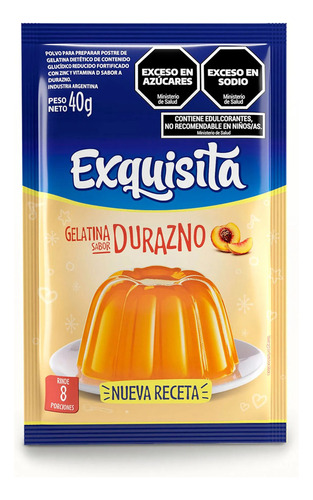 Polvo Para Gelatina Sabor Durazno Exquisita 40 G