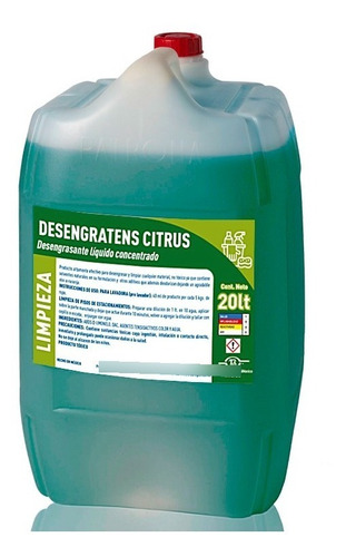 Desengrasante Cítrico Conc. Biodegradable 20 Lts