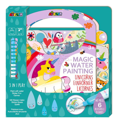 Libro Para Colorear Con Agua Reutilizable Niñas Unicornios