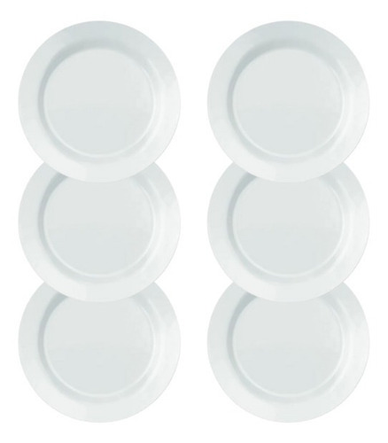 Conjunto 6 Pratos Raso Menu Opaline Peso Controlado 27cm Nad