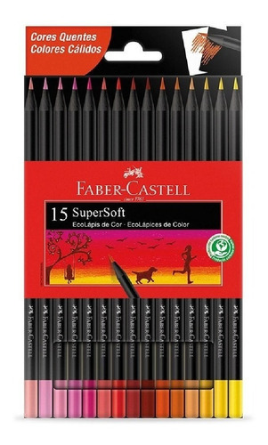 Lapices De Colores Supersoft X15 Tonos Calidos Faber Castell