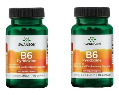 Vitamina B-6 Piridoxina 100mg X2unidades 100 Cápsulas Sw