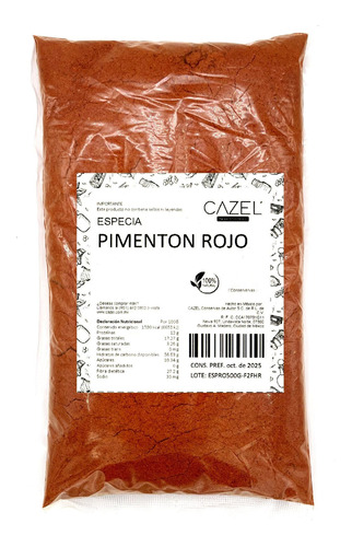 Imagen 1 de 2 de Pimenton Rojo Molido En Polvo  Extra Natural Oaxaca 1kg