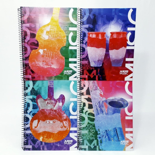 Cuaderno Arte Music 16x21 Espiral 80 Hjs T.semi Rigid Cuadri