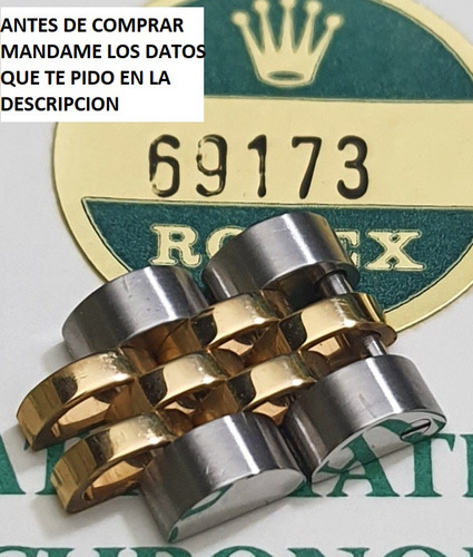 2 Originales Eslabones D Reloj Rolex Acero Oro 18k Dama 10mm
