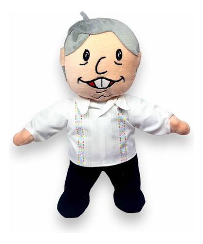 Peluche Pesidente Amlo Con Guayabera Y Sonido López Obrador