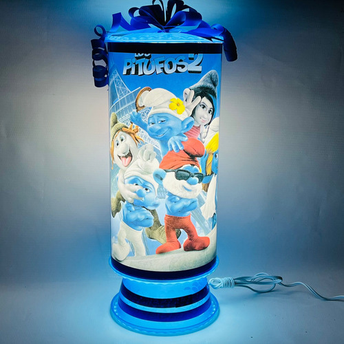 Pitufos 10 Centros De Mesa Con Luz 38 Cm Recuerdos Piñata