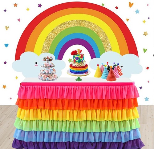 Holairy Falda Mesa Tul Tutu Unicornio Arcoiris 9 Pie Para 6