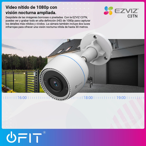 Imagen 3 de 10 de Kit X2 Cámara Seguridad Wifi Ezviz Full Hd + 2 Memorias 16gb
