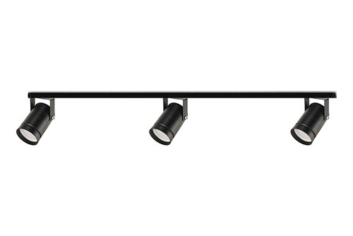 Riel 3 Luces 1 Metro Negro Apto Led Spot Cabezal Movil