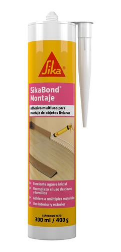 Imagen 1 de 6 de Adhesivo Multiuso 300 Ml Sikabond Montaje Objetos Liviano Mm