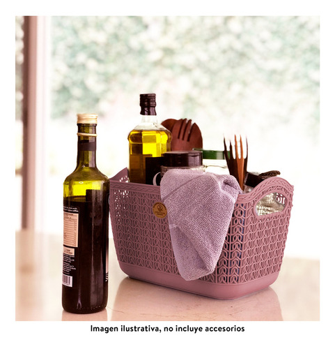 Set 3 Canastas Mitril Med Resistentes Organizadoras 18x19x29 Rosa Magnolia Mitril Med
