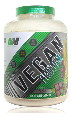 Proteina Advance Nutrition Hydrotein Vegan 1.996 Kg (4.4 Lb) Proteina De Chicharo, Arroz Y Amaranto Sabor Cacao