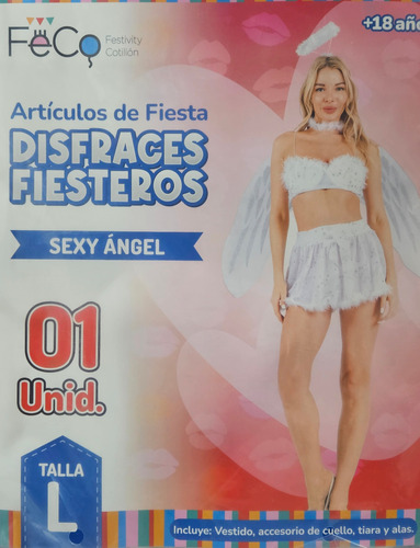 Disfraz Mujer De Angel Sexy Halloween