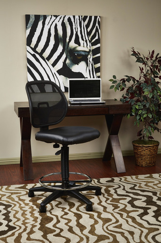 Silla Con Respaldo De Malla De Lujo Con Pie Ajustable Metal