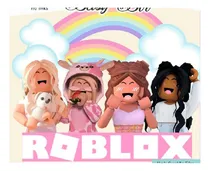 Comprar Kit Imprimible Fondos Imágenes Png Roblox Rosa Niñas Diseños