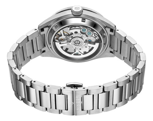 Reloj De Pulsera Minber Hombre M9167g-2-1 Automático Correa Silver/black