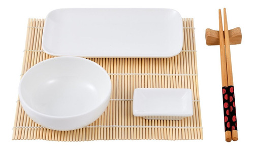 Set Sushi 12pz (porcelana + Bambu + Madera) - Bergner