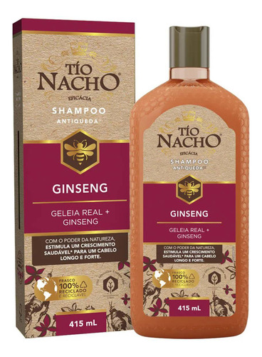 Shampoo Ginseng Antiqueda 415ml Tio Nacho