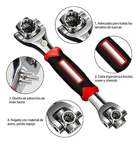 Llave Multifuncional 52 En 1 Con Cabezal Giratorio De 360 °