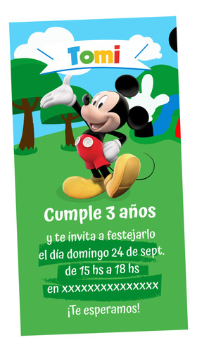Invitación Digital Personalizada Mickey
